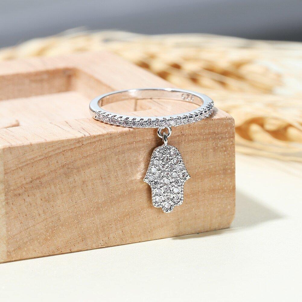 Bague pendentif diamants main de fatma – MonPendentif