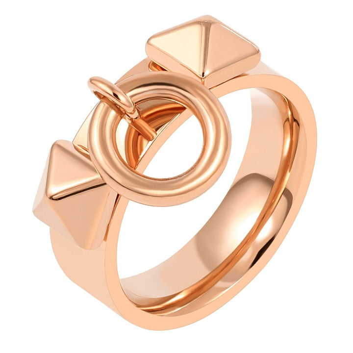 Bague pendentif clous anneau plaqué argent / or / or rose - MonPendentif