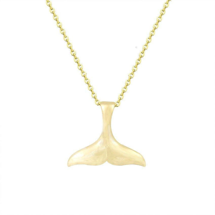 Collier avec pendentif queue de baleine en plaqué or / argent / or rose - MonPendentif