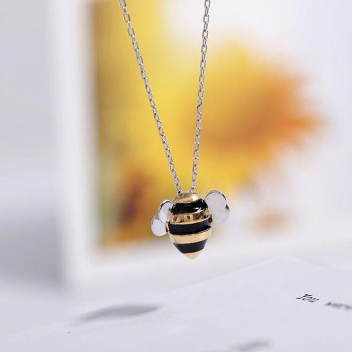 Collier pendentif abeille rond or / argent - MonPendentif