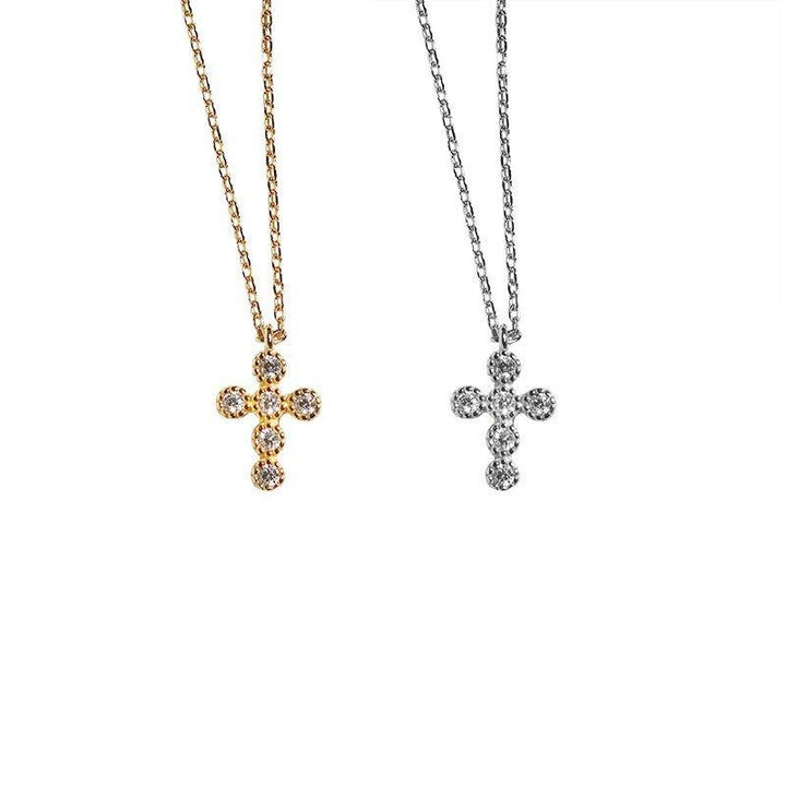 Collier pendentif assemblage de diamants croix religieuse en Argent Sterling 925 - MonPendentif