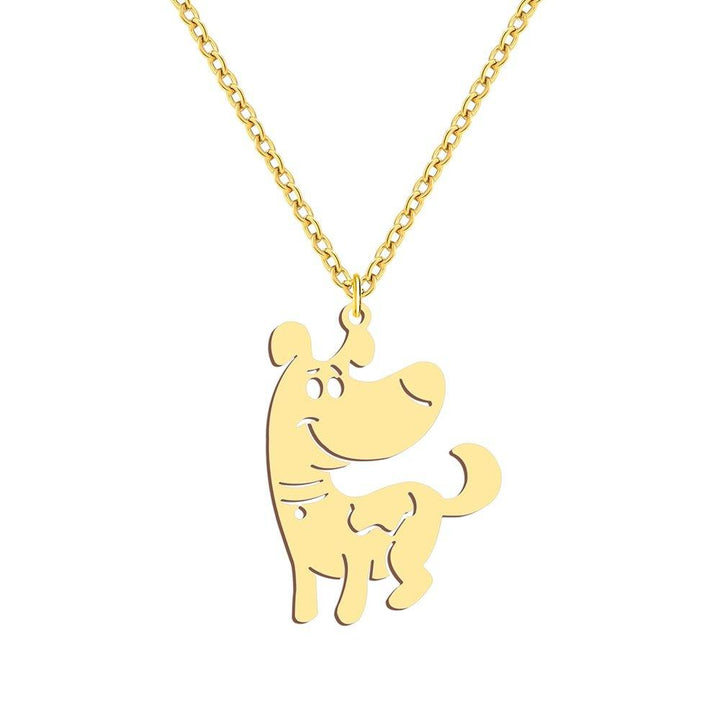 Collier pendentif chien mignon plaqué or / argent - MonPendentif