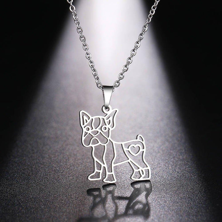 Collier pendentif chien superposable plaqué or / argent - MonPendentif