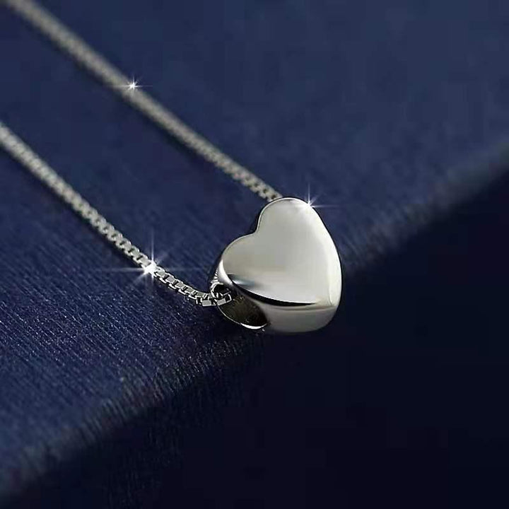 Collier pendentif coeur lisse en argent 925 - MonPendentif