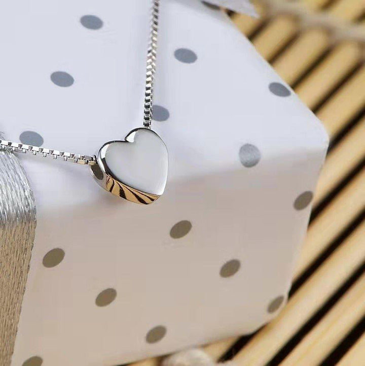 Collier pendentif coeur lisse en argent 925 - MonPendentif