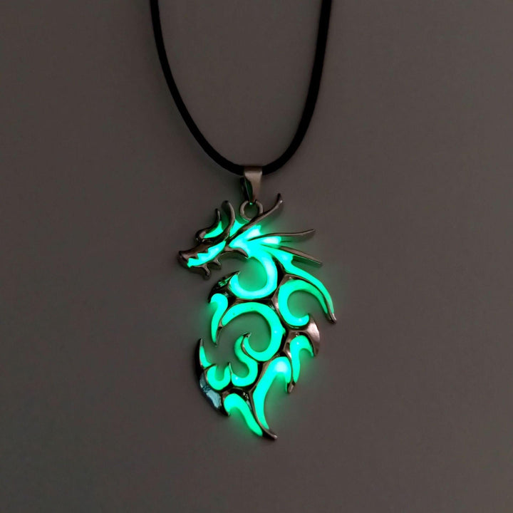 Collier pendentif dragon antique fluorescent - MonPendentif