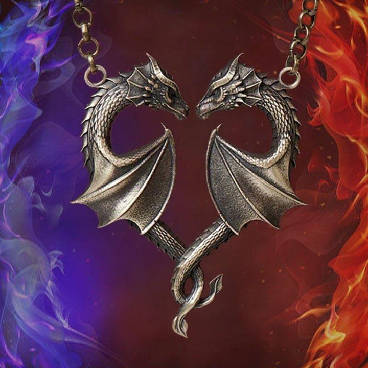 Collier pendentif Dragon deux dragons - MonPendentif