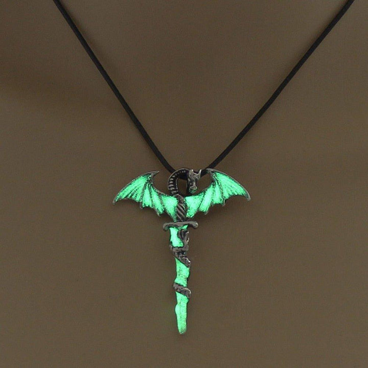 Collier pendentif dragon lumineux fluorescent - MonPendentif