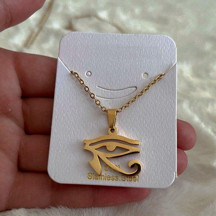 Collier pendentif égyptien œil d'Horus plaqué or / argent - MonPendentif