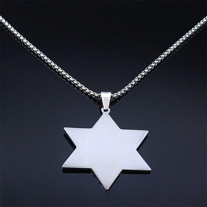 Collier pendentif étoile de David judaïca bleu - MonPendentif