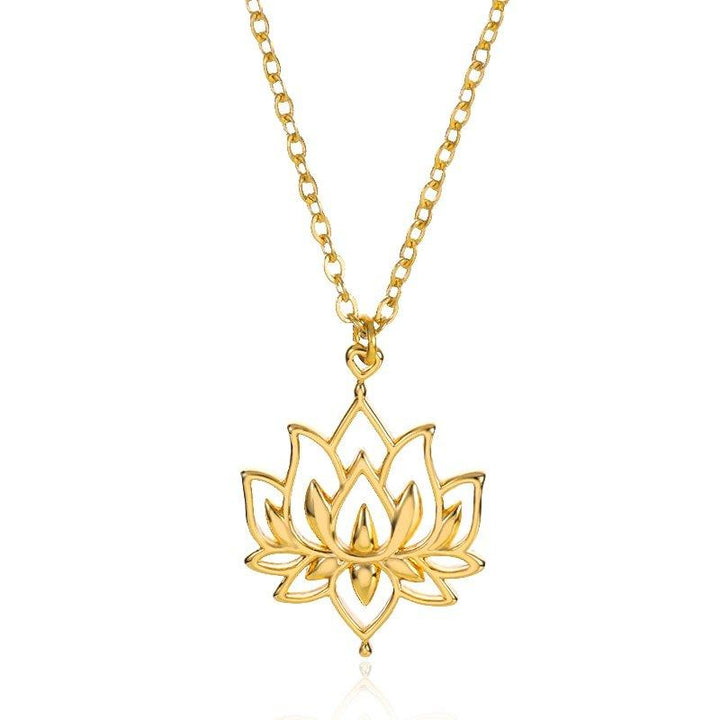 Collier pendentif fleur de lotus plat grand - MonPendentif