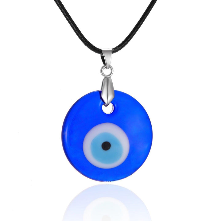 Collier pendentif grand oeil bleu en résine - MonPendentif