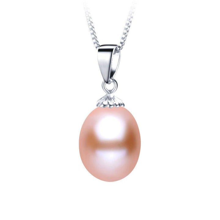 Collier pendentif grosse perle plaqué argent 925 - MonPendentif