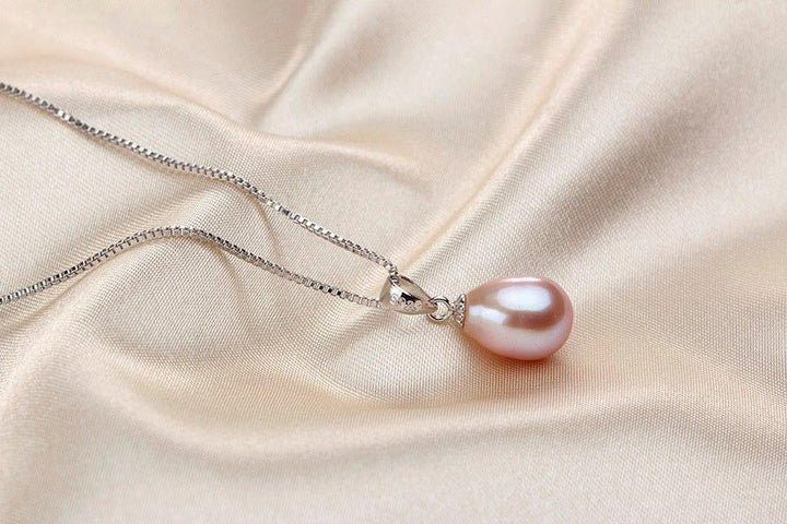 Collier pendentif grosse perle plaqué argent 925 - MonPendentif