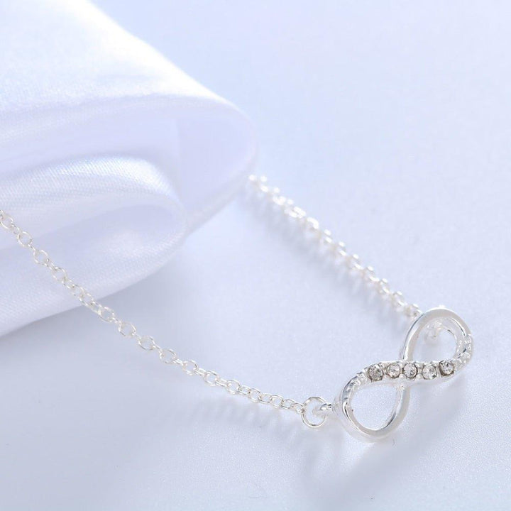 Collier pendentif infini avec cristal plaqué argent plaqué argent - MonPendentif