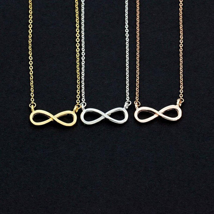 Collier pendentif infini minimaliste chaîne fine plaqué or / or rose / argent - MonPendentif