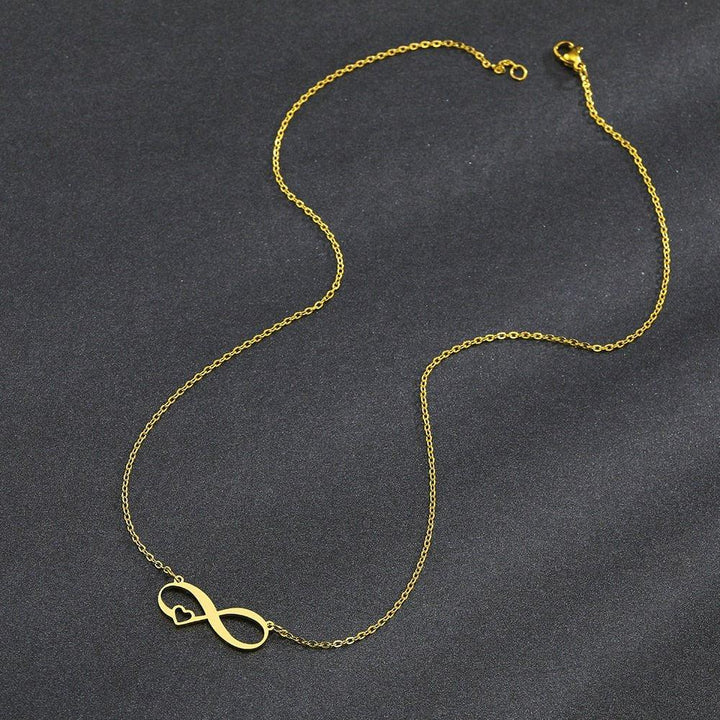Collier pendentif infini plat petit coeur plaqué or / argent - MonPendentif