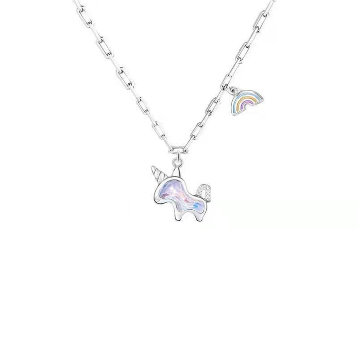 Collier pendentif licorne arc en ciel - MonPendentif