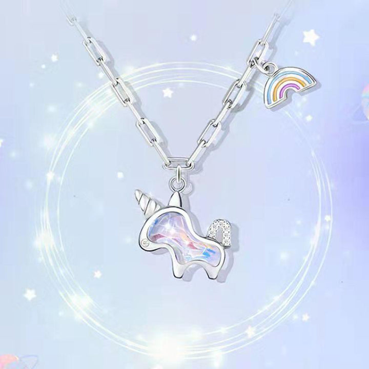 Collier pendentif licorne arc en ciel - MonPendentif