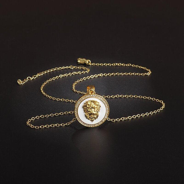 Collier pendentif médaillon tête de lion - MonPendentif