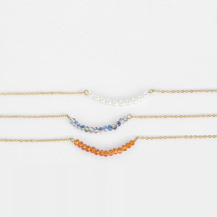 Collier pendentif minimaliste petites perles plaqué or - MonPendentif
