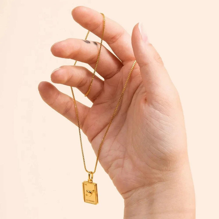 Collier pendentif porte photo carte coeur plaqué or - MonPendentif