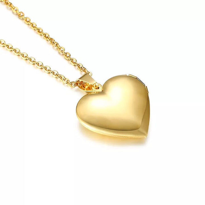 Collier pendentif porte photo cœur plaqué or / argent - MonPendentif