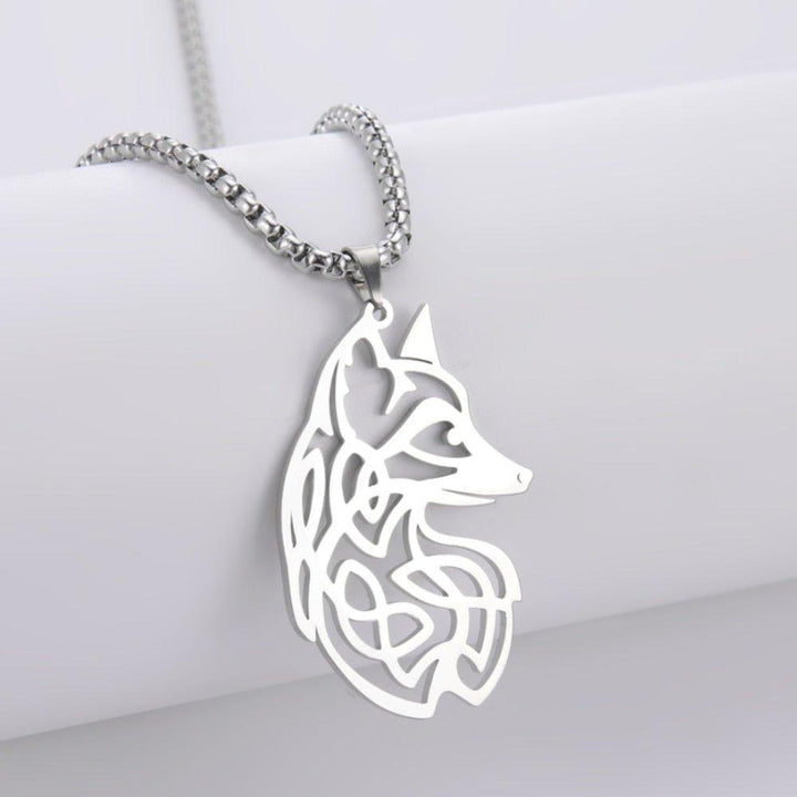 Collier pendentif renard nordique plaqué argent - MonPendentif