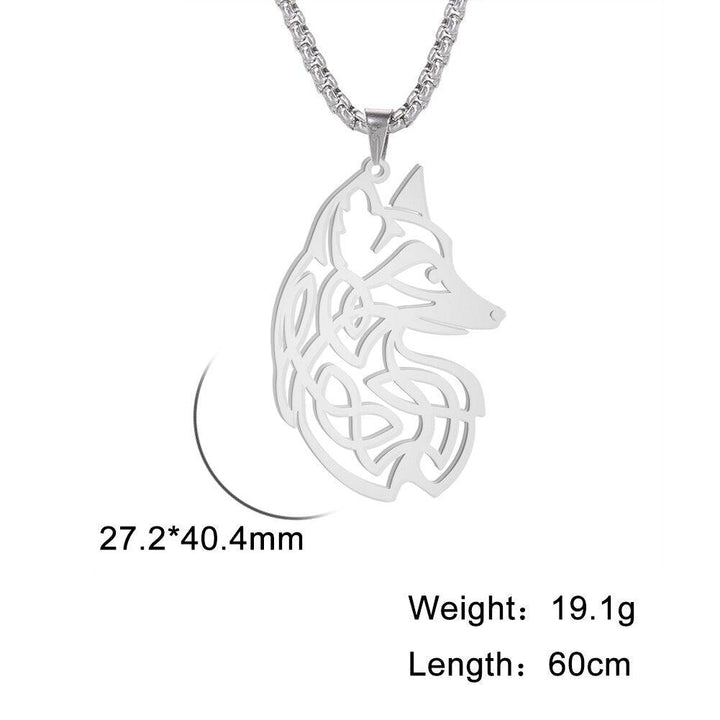 Collier pendentif renard nordique plaqué argent - MonPendentif