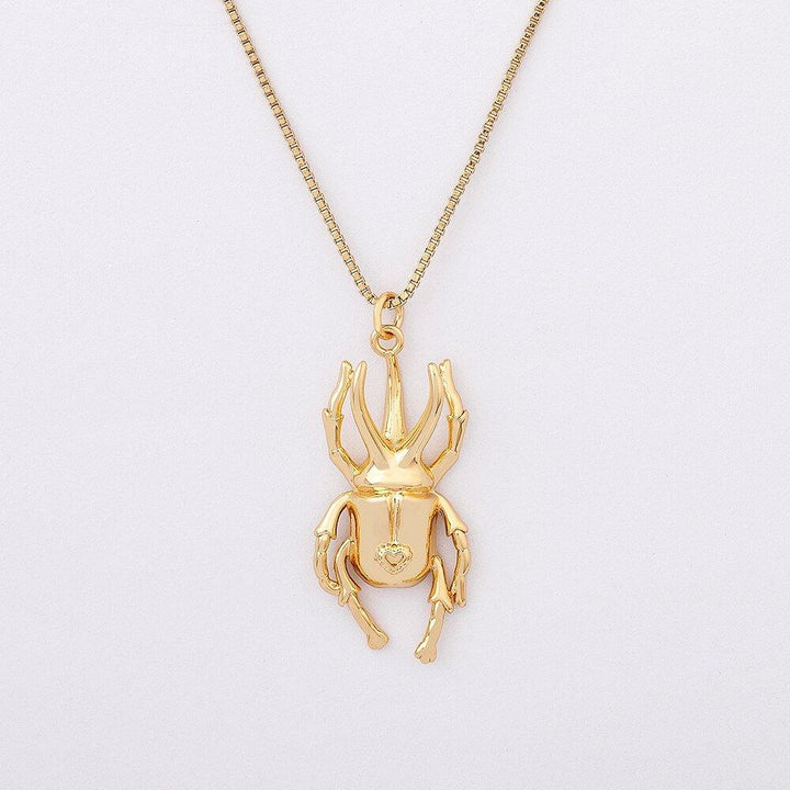 Collier pendentif scarabée long pates - MonPendentif