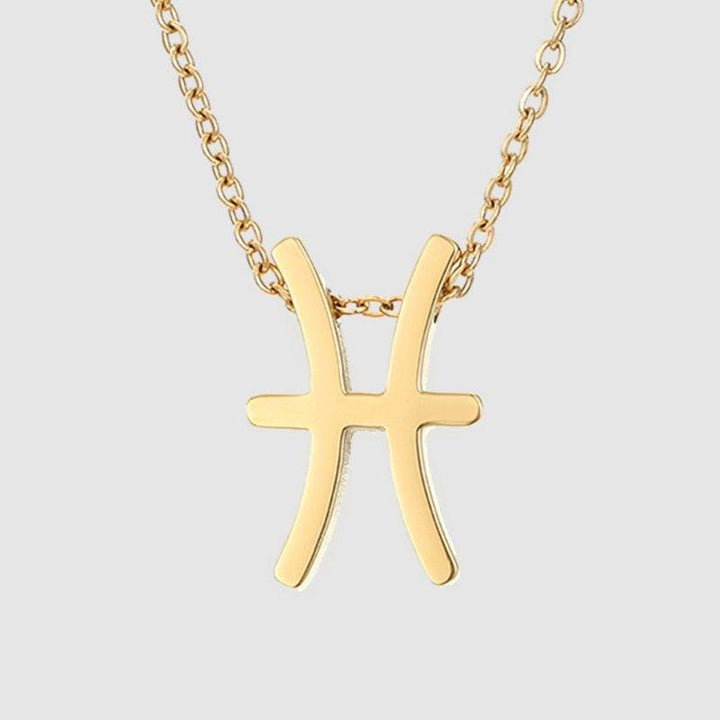 Collier pendentif signe astrologique minimaliste moderne plaqué or - MonPendentif