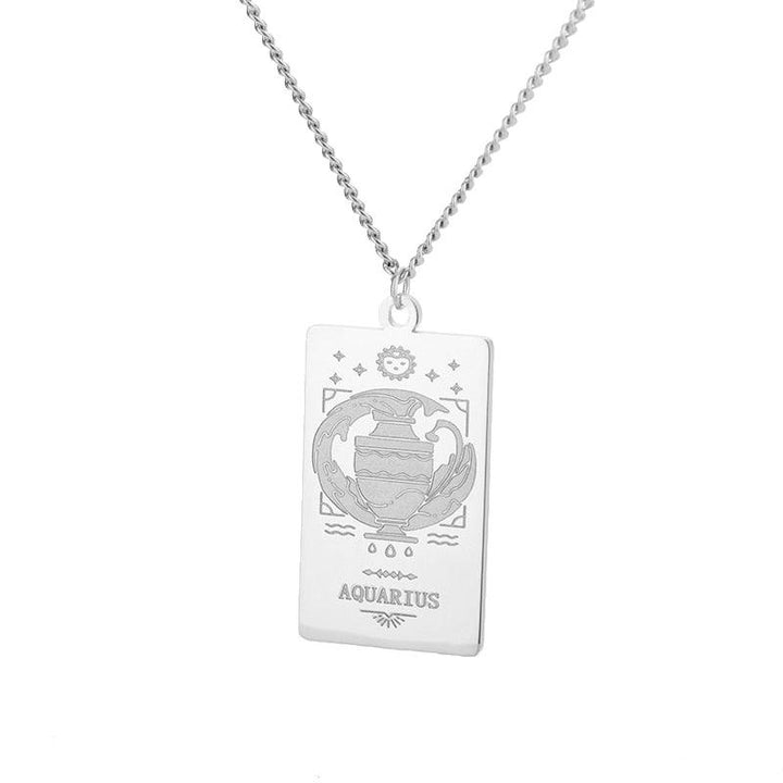 Collier pendentif signe astrologique plat gravé - MonPendentif