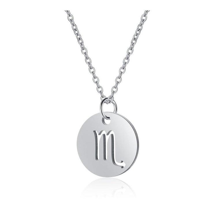 Collier pendentif signe astrologique rond plein minimaliste moderne - MonPendentif