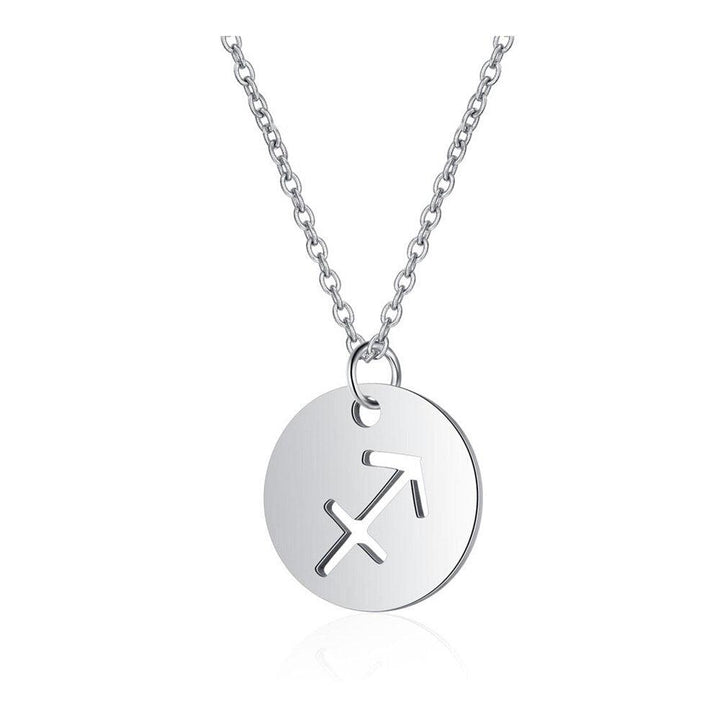 Collier pendentif signe astrologique rond plein minimaliste moderne - MonPendentif