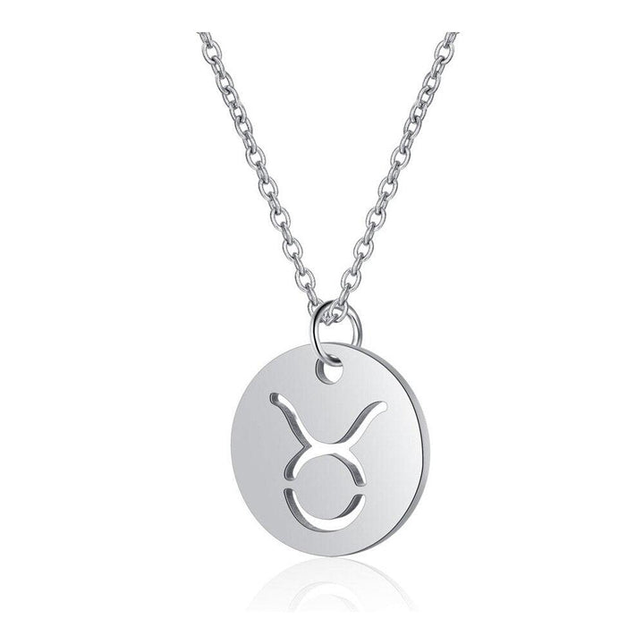 Collier pendentif signe astrologique rond plein minimaliste moderne - MonPendentif