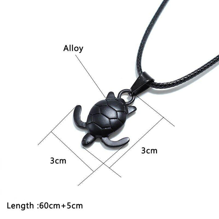 Collier pendentif tortue chaine corde - MonPendentif