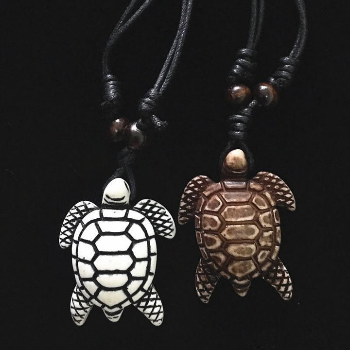 Collier pendentif tortue matière os hawaïen - MonPendentif