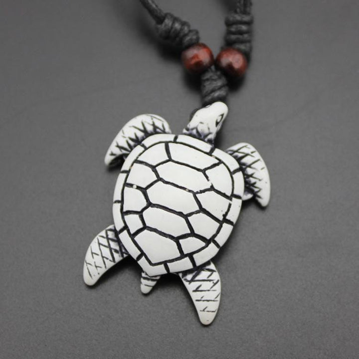 Collier pendentif tortue matière os hawaïen - MonPendentif
