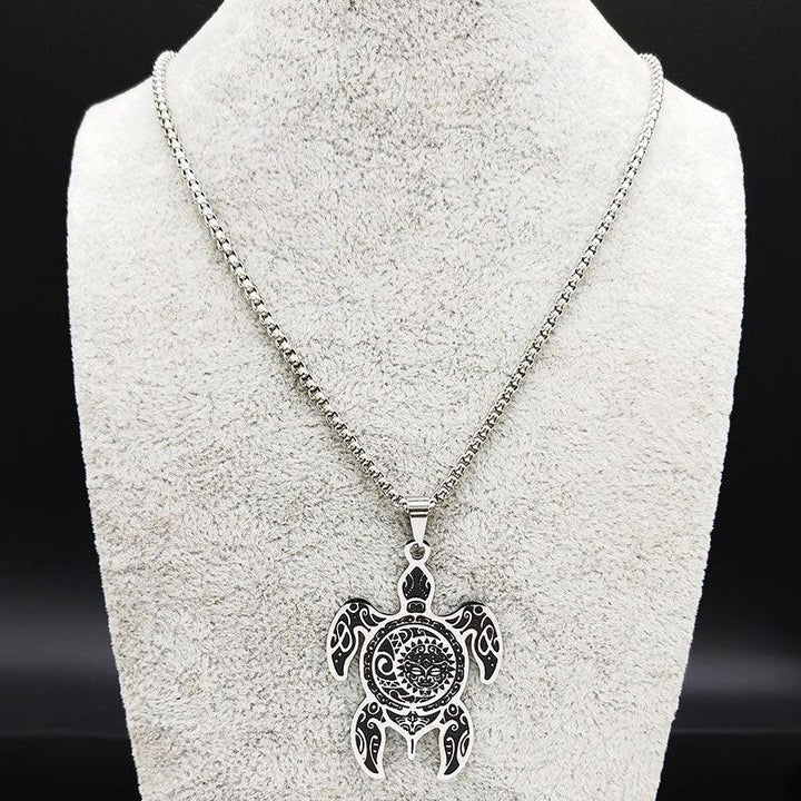 Collier pendentif tortue plat - MonPendentif