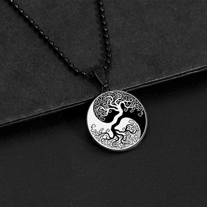 Collier pendentif yin yang arbre de vie collier noir - MonPendentif