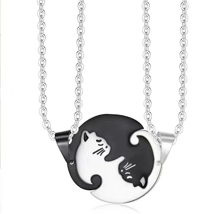Collier pendentif yin yang double chat - MonPendentif